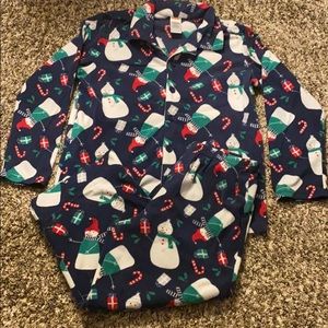 Youth Medium (7-8) Gymboree Snowman Fleece Pajamas